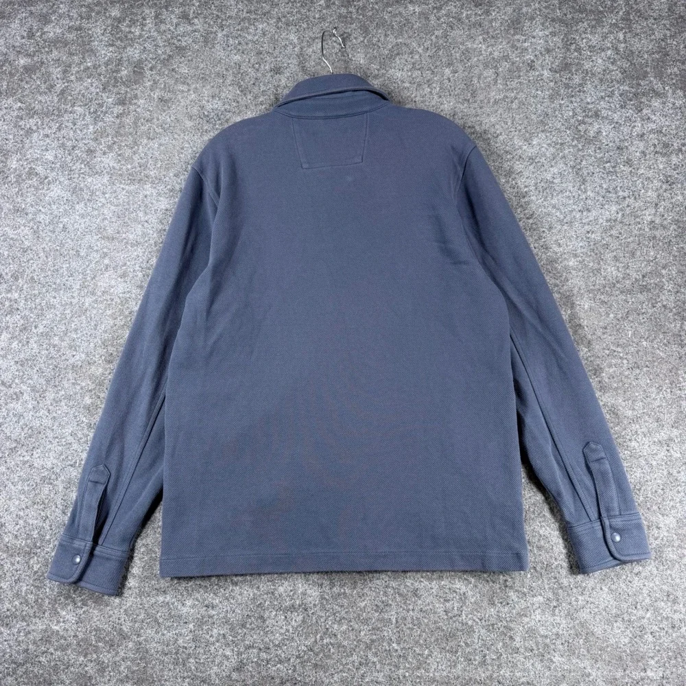 Banana Republic Mens M Blue Snap Front Shirt Jacket Overshirt Utility Pockets